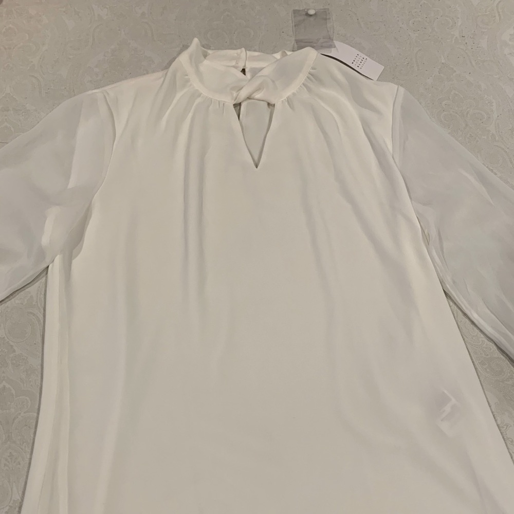 WHBM New Beautiful chiffon white blouse